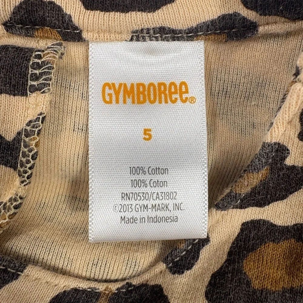 Gymboree Leopard Print Puff Sleeve Tiered Ruffle Dress | Size 5